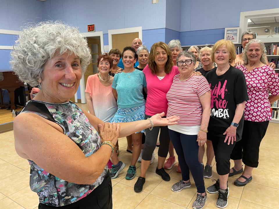 Rhonda DiCarlo (left) and the "Yorkettes," who have been taking her Shake It Up Class at the Center for Active Living and recently began putting on flash mobs dance routines.