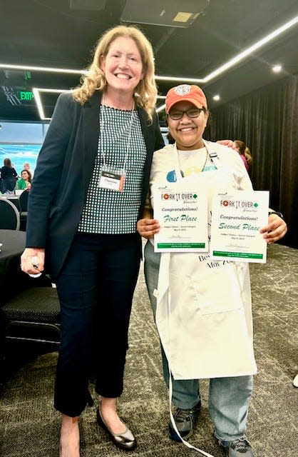 Theresa Lynn, CEO of Girl Scouts of Central and Western Massachusetts with Adaliana Medina, Pastry Chef Medina, who won in several categories at chef competition.