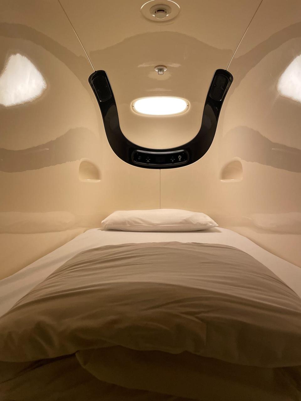 Nine Hours Capsule Hotel at the Narita Airport in Japan, Monica Humphries, “I spent $60 for a capsule stay in Tokyo’s airport to be steps away from my terminal.”