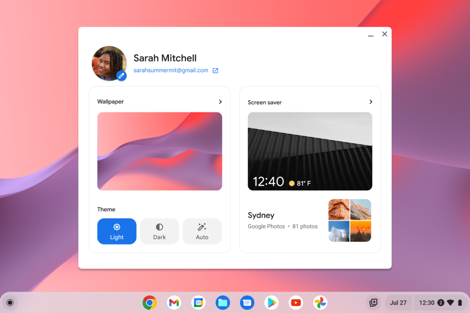 Chrome OS wallpaper picker