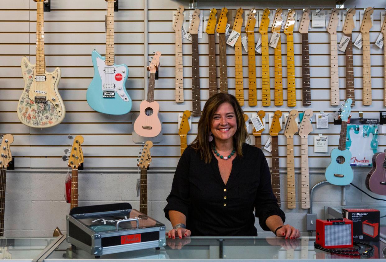 Jessica Spires grew up in Zanesville and worked at Longaberger to put herself through college. Today she owns her own business, Guitar Parts Factory, and is a big supporter of the arts and musicians.