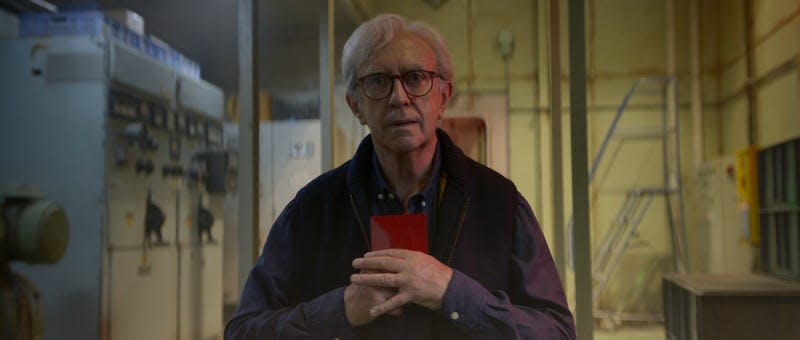 Jonathan Pryce as Mike Evans, shortly before meeting his demise on Judgment Day. - Image: Netflix