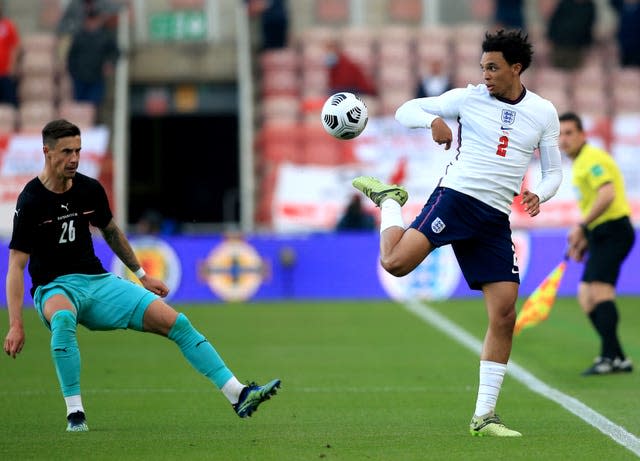 Trent Alexander-Arnold flicks the ball