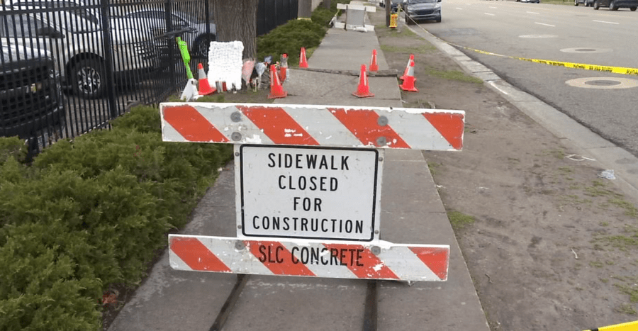 An image of the sidewalk memorial for Ashley Rose Peck taken on March 25, 2024. (credit: KTVX)