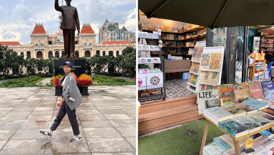 The writer in Ho Chi Minh; Book Street has an array of little bookshops with Vietnamese literature and souvenirs. (PHOTO: Reta Lee/Yahoo Life Singapore)