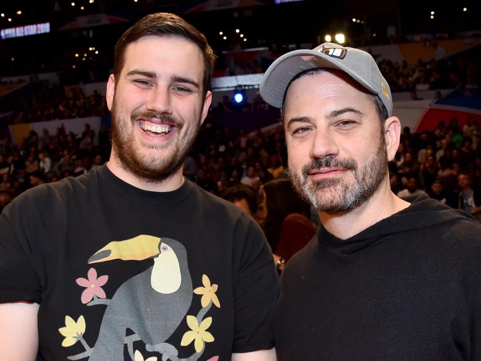 Kevin Kimmel (L) and Jimmy Kimmel attend the 67th NBA All-Star Game: Team LeBron Vs. Team Stephen at Staples Center on February 18, 2018 in Los Angeles, California