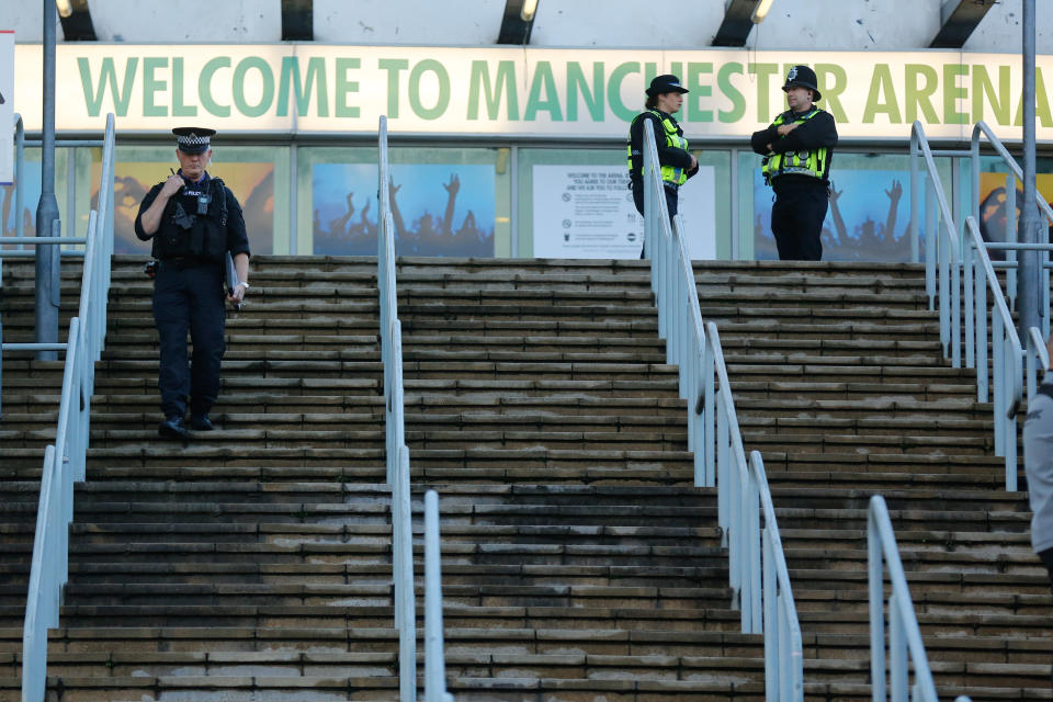 Thousands of music fans cheered the names of those killed in the Manchester Arena terror attack as the venue re-opened for the first time with a charity concert.