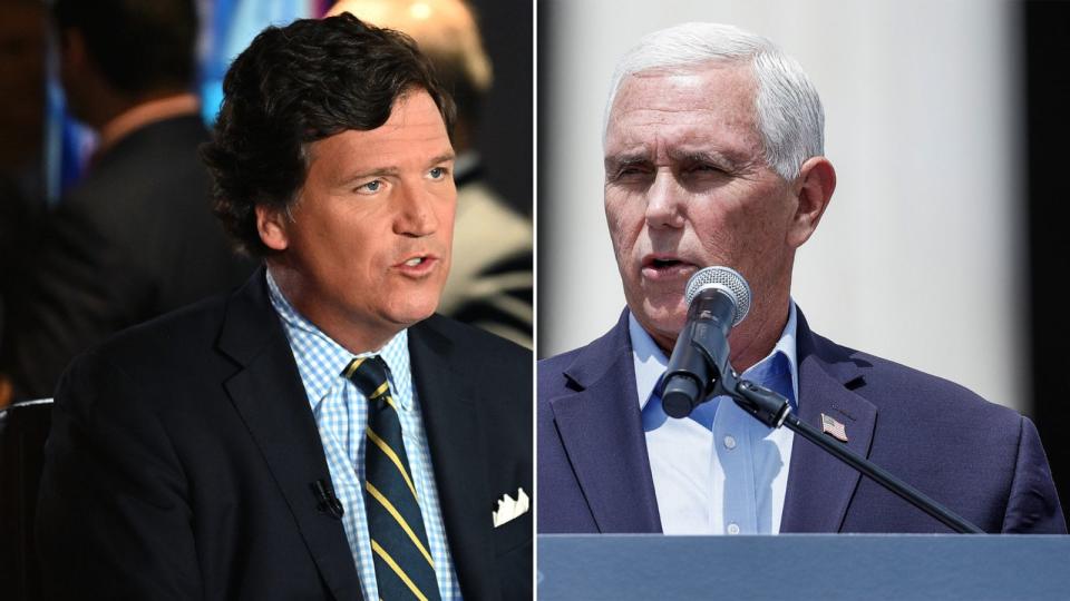 PHOTO: Tucker Carlson, left, and former Vice President Mike Pence (Getty Images)