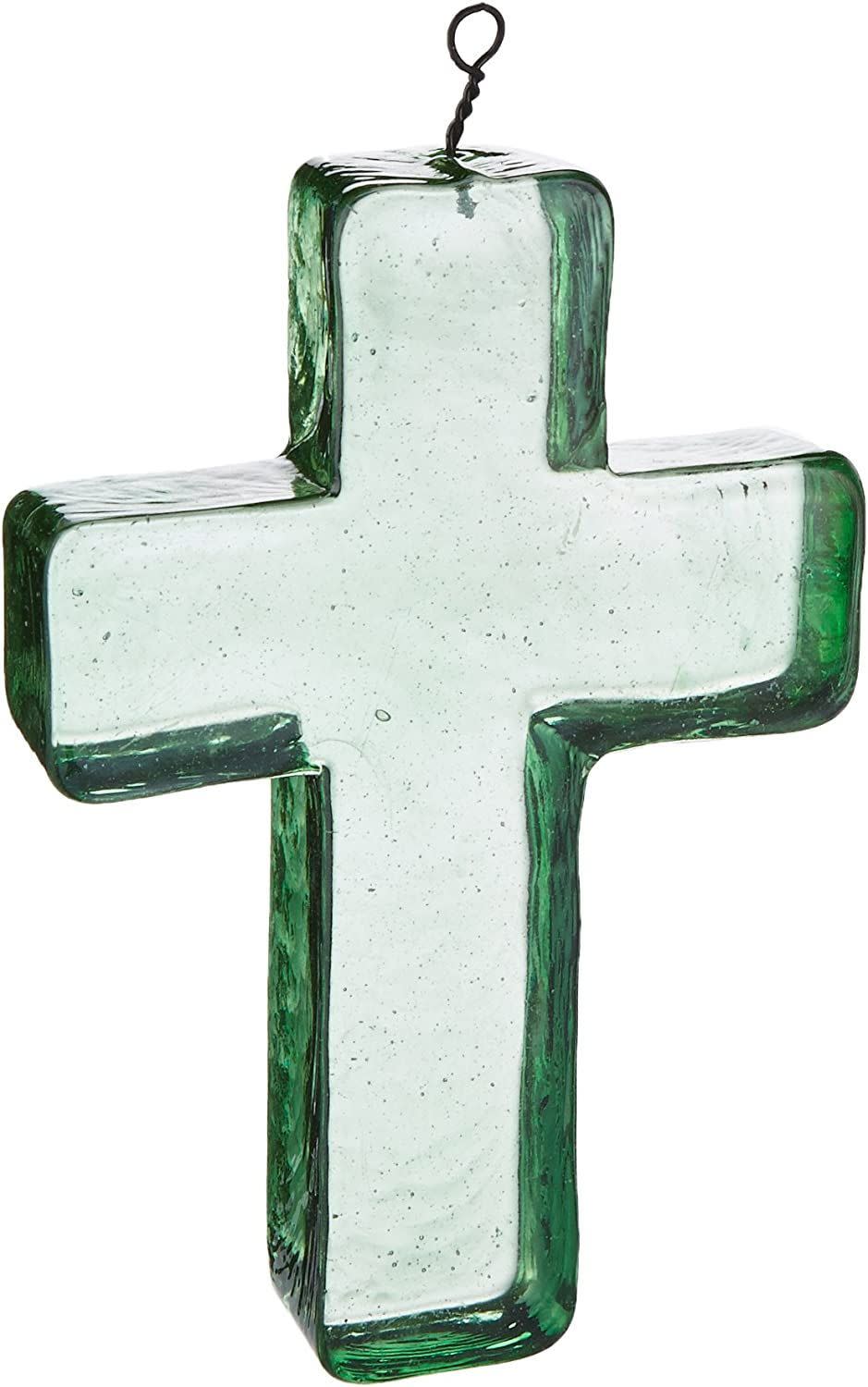 4) Recycled Glass Hanging Cross