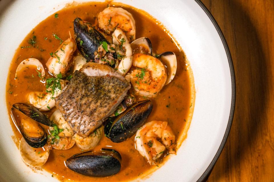 Dish Lazy Man's Cioppino, A classic San-Francisco tomato-based seafood stew.