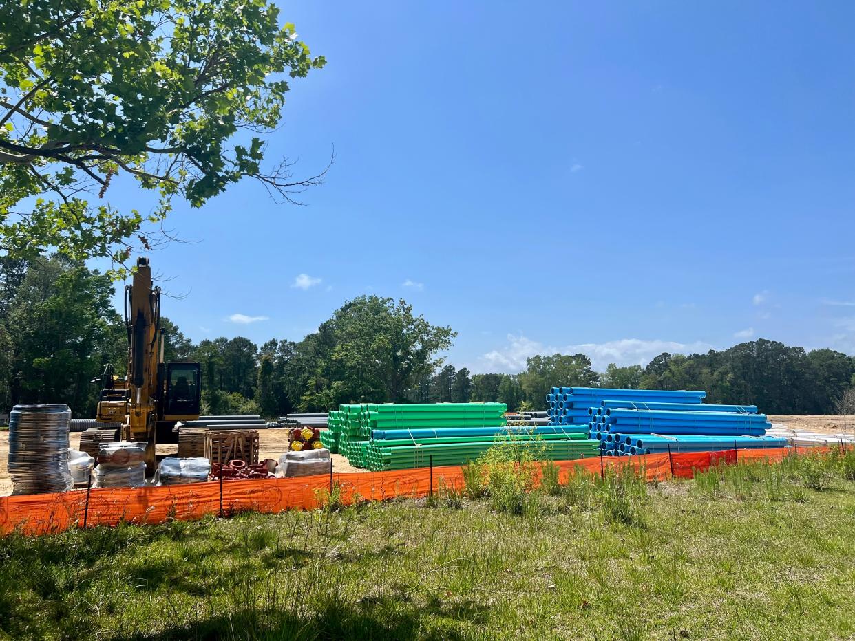 Site work is underway at a lot of land on Hickman Road near Ash Little River Road in western Brunswick County.