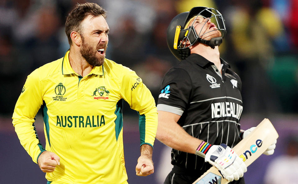 Glenn Maxwell, pictured here in action for Australia against New Zealand at the Cricket World Cup. 