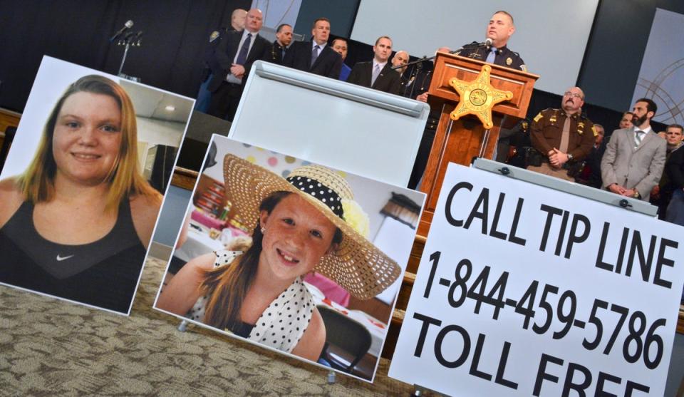 The families of Libby German and Abby Williams are expected to be at the press conference on Monday (AP)