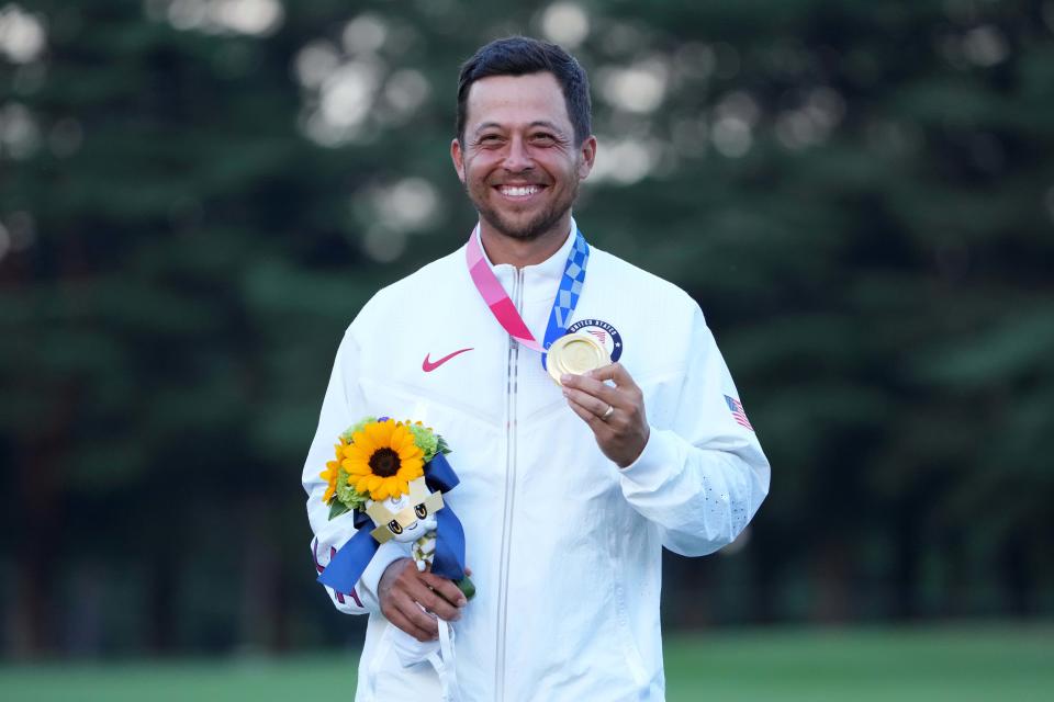 Xander Schauffele won the gold medal in men's golf at the Tokyo Olympics last year.
