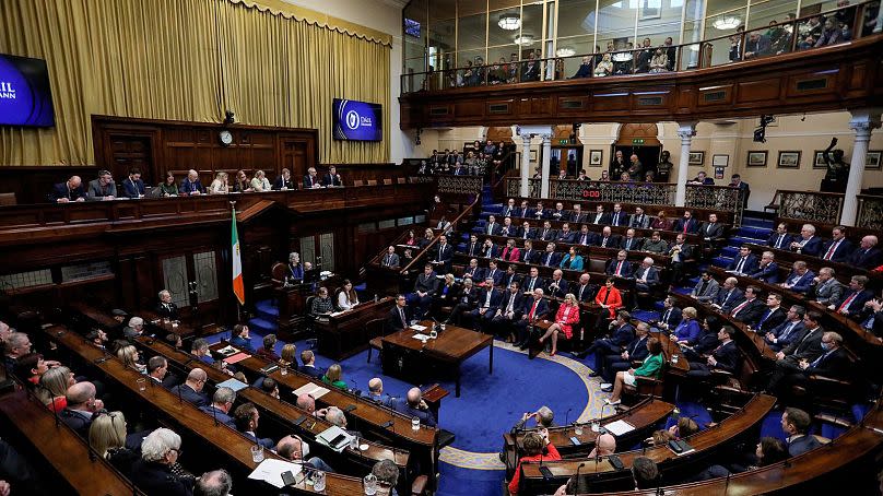 FILE: Ireland's new Prime Minister Leo Varadkar (C) addressing TDs in the Dail, the lower house of the Irish parliament, in Dublin, December 2022