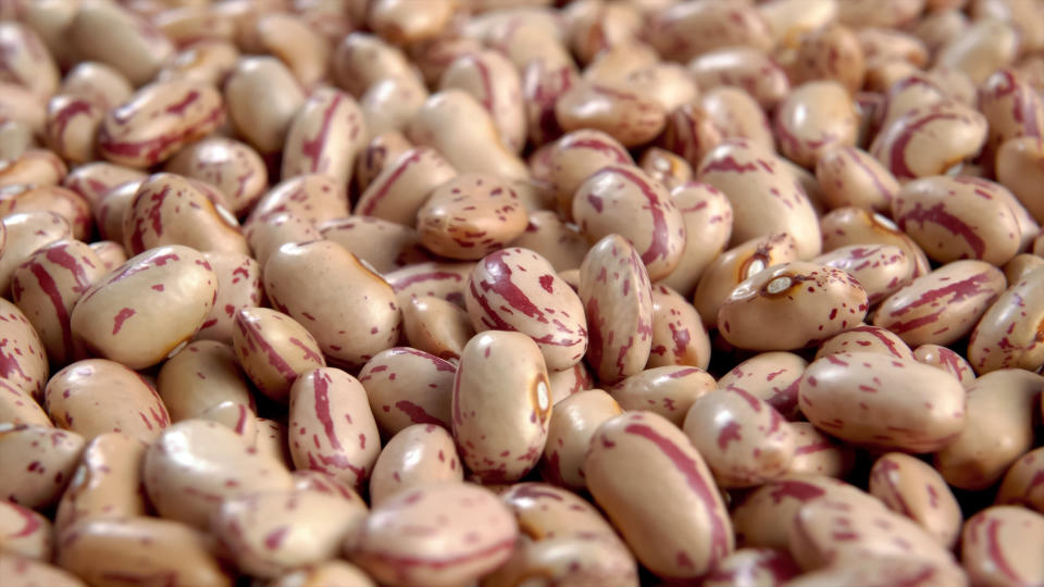 A close-up image of pinto beans
