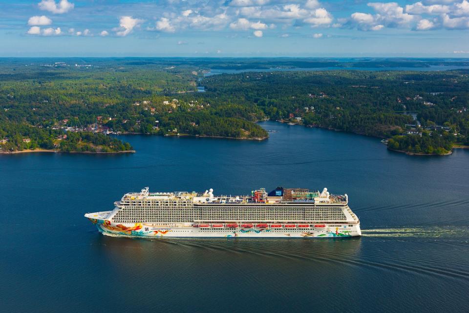 Norwegian Getaway Aerial in Stockholm, Sweden