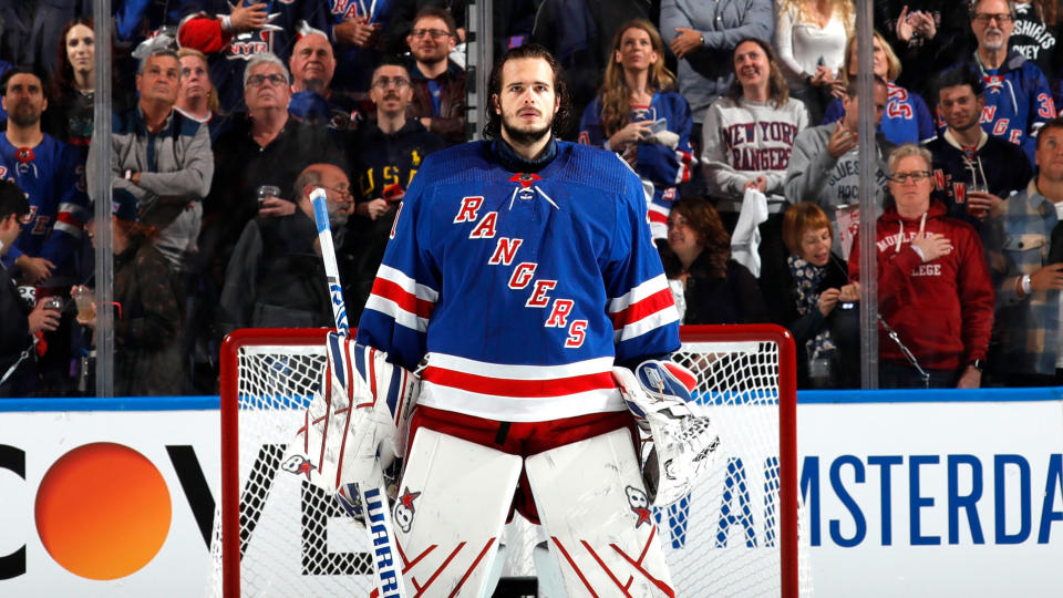 Igor Shesterkin is your Vezina Trophy winner as the NHL's top goaltender in 2021-22, beating out Juuse Saros and Jacob Markstrom for the NHL award. (Getty)