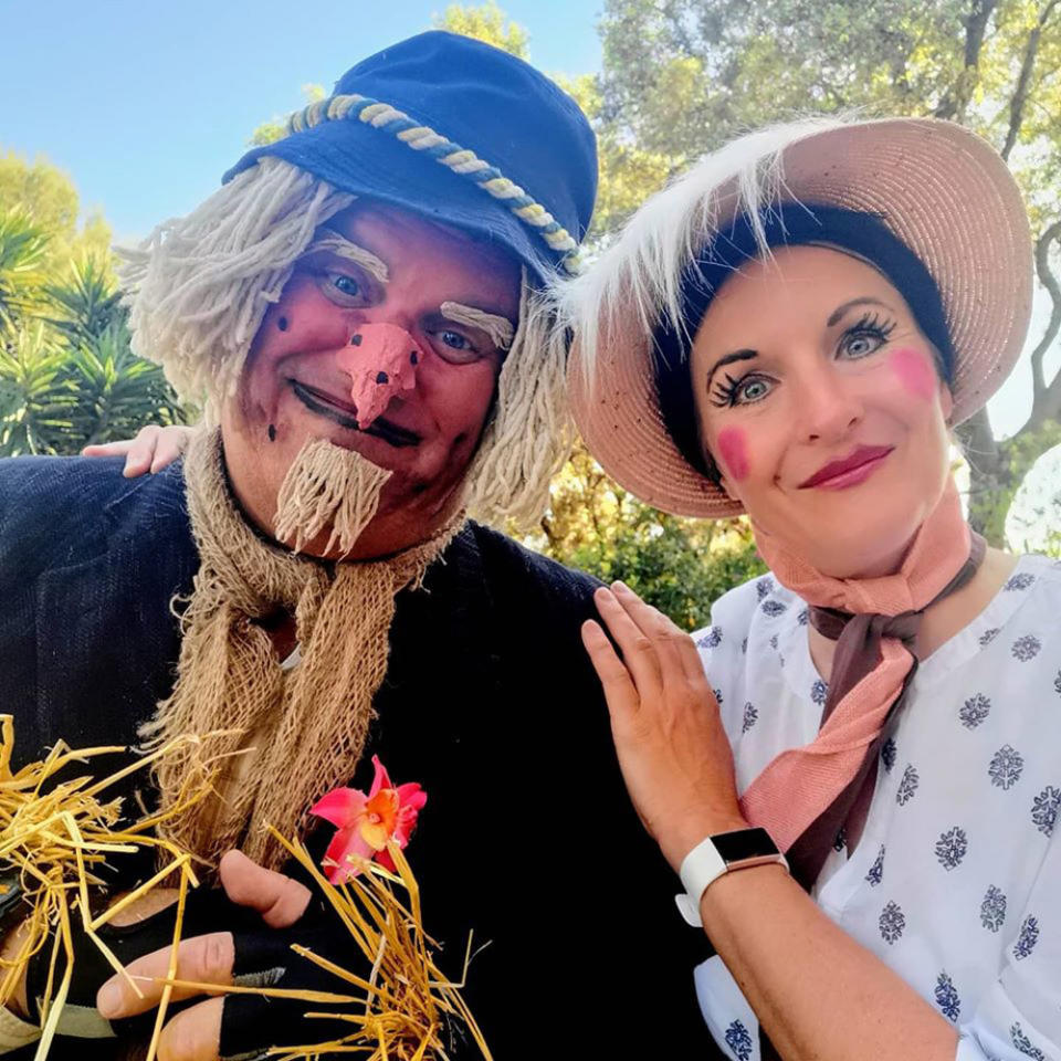 Jo and Pete's 'Worzel Gummidge' themed costumes (PA Real Life/Collect)