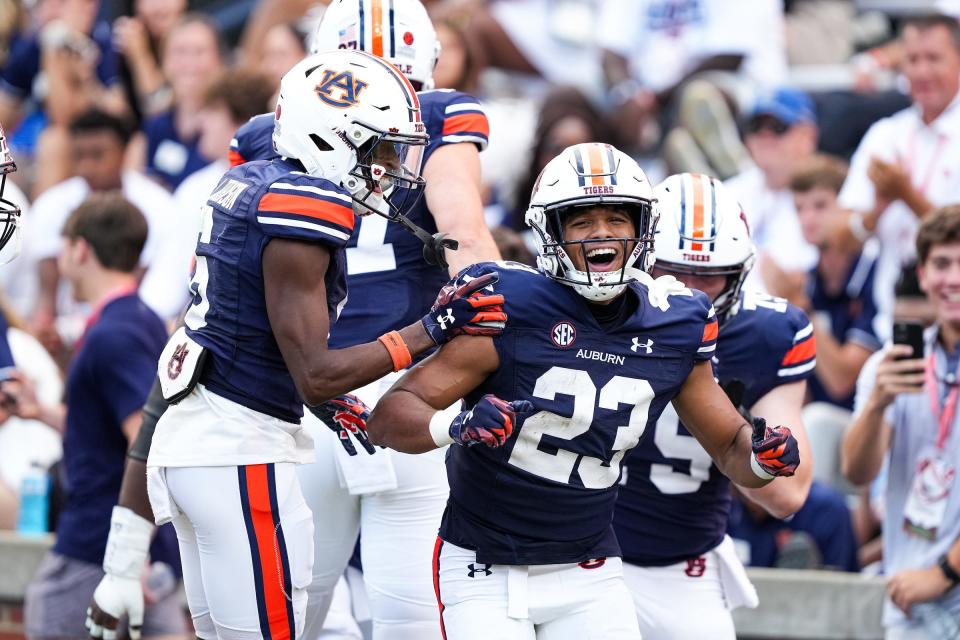 AUBURN, AL - SEPTEMBER 02 - Auburn Running Back Jeremiah Cobb (23) during the game between the Auburn Tigers and the UMass Minutemen at Jordan-Hare Stadium in Auburn, AL on Saturday, Sept. 2, 2023.

Photo by Zach Bland/Auburn Tigers