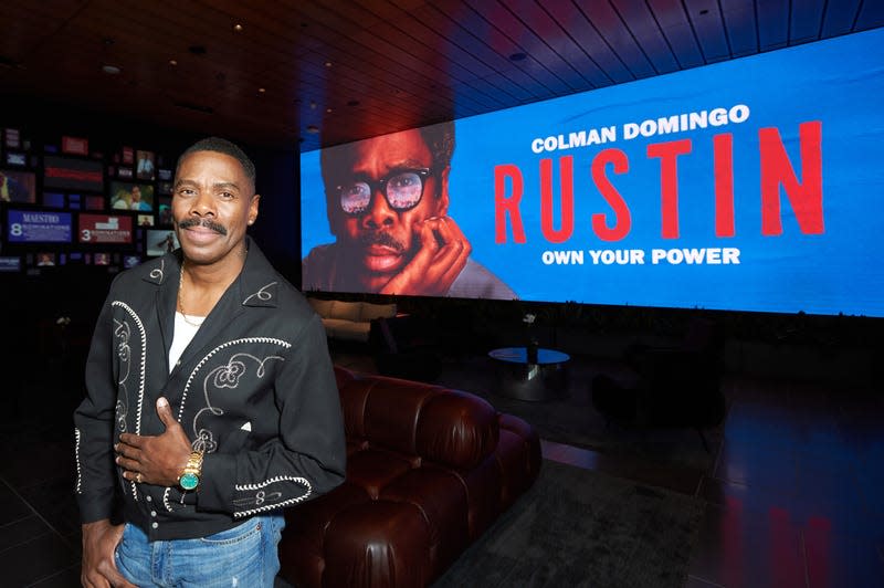 LOS ANGELES, CALIFORNIA - JANUARY 06: Coleman Domingo arrives at the “Rustin” screening and Q&A presented by SAG-AFTRA Foundation Conversations at NETFLIX on January 06, 2024 in Los Angeles, California. 