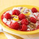 <p>Crunchy sunflower seeds add delicious flavor to this simple, light meal or snack of cottage cheese dressed up with raspberries and honey. <a href="https://www.eatingwell.com/recipe/267376/cottage-cheese-with-raspberry-honey/" rel="nofollow noopener" target="_blank" data-ylk="slk:View Recipe;elm:context_link;itc:0;sec:content-canvas" class="link ">View Recipe</a></p>