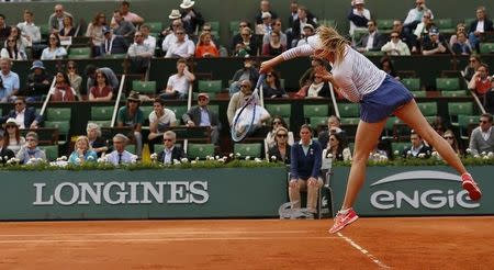 Tennis - French Open - Roland Garros, Paris, France - 29/5/15 Women's Singles - Russia's Maria Sharapova in action during her third round match Action Images via Reuters / Jason Cairnduff Livepic -