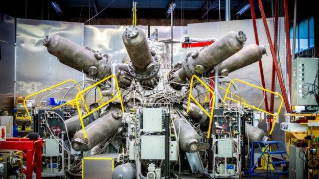 El sistema de compresión para el reactor General Fusion funciona con pistones a gran escala. Foto: General Fusión. 