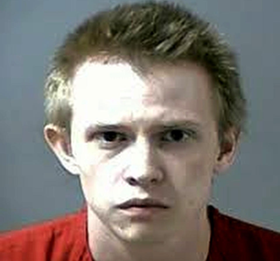 FILE - This booking photo provided by the Westminster Police Department shows Jeremy Webster on June 15, 2018. A court-appointed psychologist says a man charged with killing a 13-year-old boy, wounding his mother and brother and a witness during a road rage confrontation in suburban Denver was legally sane at the time. Christina Gliser testified at the trial of Webster in the 2018 shootings on Thursday, April 20, 2023. (Westminster Police Department via AP, File)