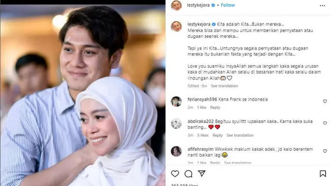 Ubah Caption Foto Bareng Rizky Billar, Lesti: Love You, Suamiku