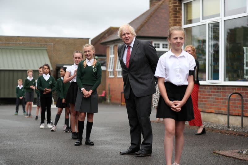 FILE PHOTO: British PM Johnson visits Bovingdon Primary School in Hertfordshire