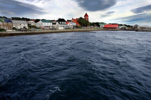 File photo of Port Stanley in the Falkland Islands. Analysts believe oil supplies worth tens of billions of dollars may lie off the Falklands, and London enraged Buenos Aires by authorising prospecting in 2010