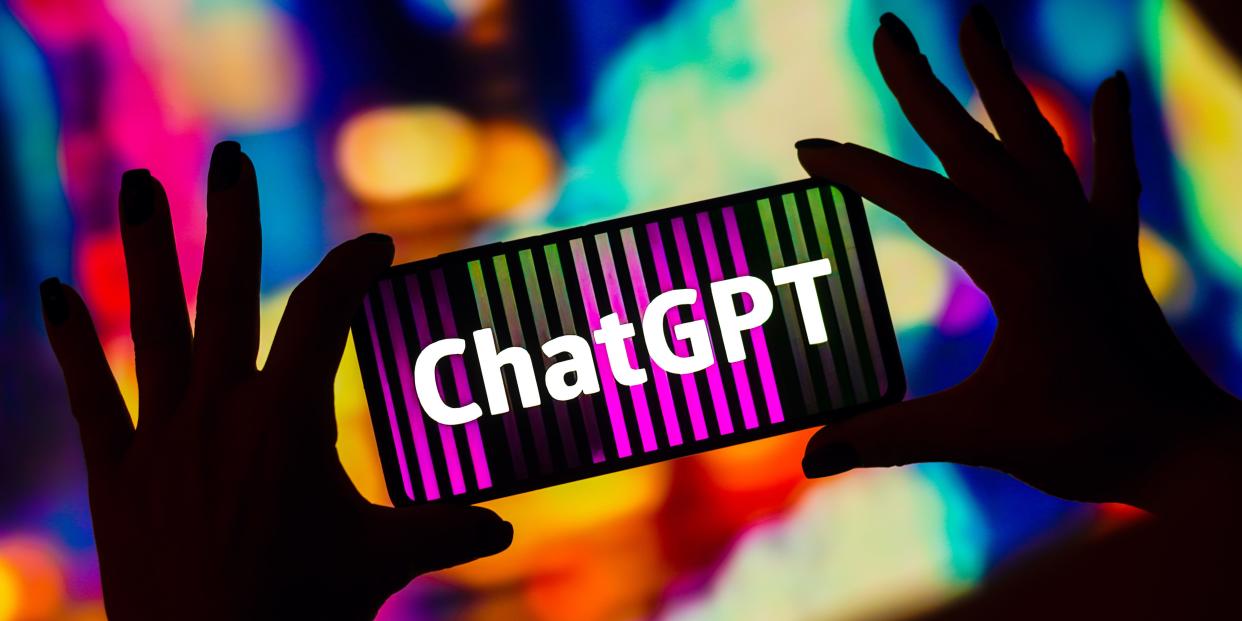 In this photo illustration, the ChatGPT (OpenAI) logo is displayed on a smartphone screen.