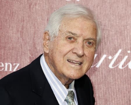 FILE PHOTO: Former game show host Monty Hall arrives at the 2014 Palm Springs International Film Festival Awards Gala in Palm Springs, California January 4, 2014. REUTERS/Fred Prouser