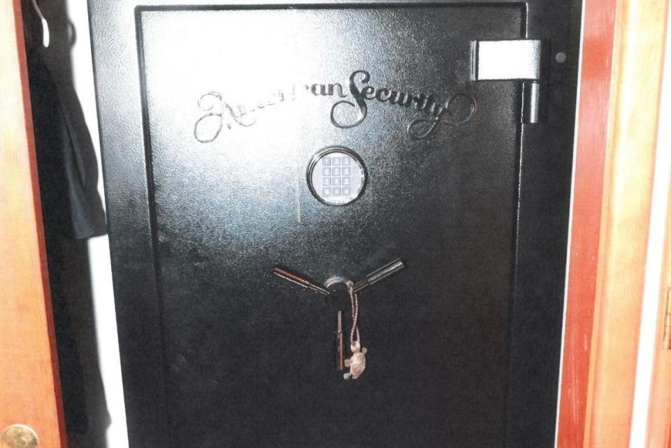 The safe, located in Tushar Atre's bedroom, held $80,000 in cash. / Credit: Evidence photo