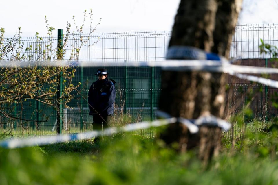 Searches of the area near New Addington were conducted, involving police forensics and dog teams, with a large cordon in place for days (Jordan Pettitt/PA Wire)