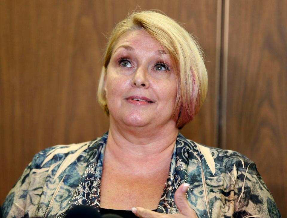 Samantha Geimer at Los Angeles Superior Court on June 9, 2017, after she appealed to a judge to end the case against director Roman Polanski.