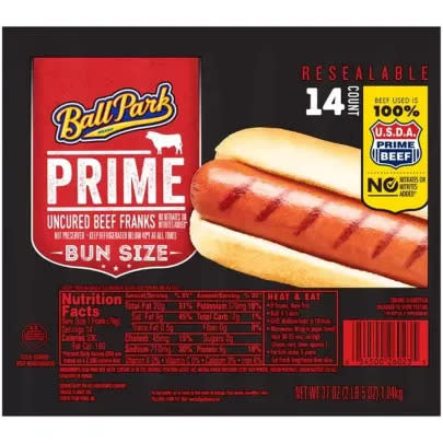 An unhealthy beef option to avoid: Ball Park Brand Prime Uncured Beef Franks