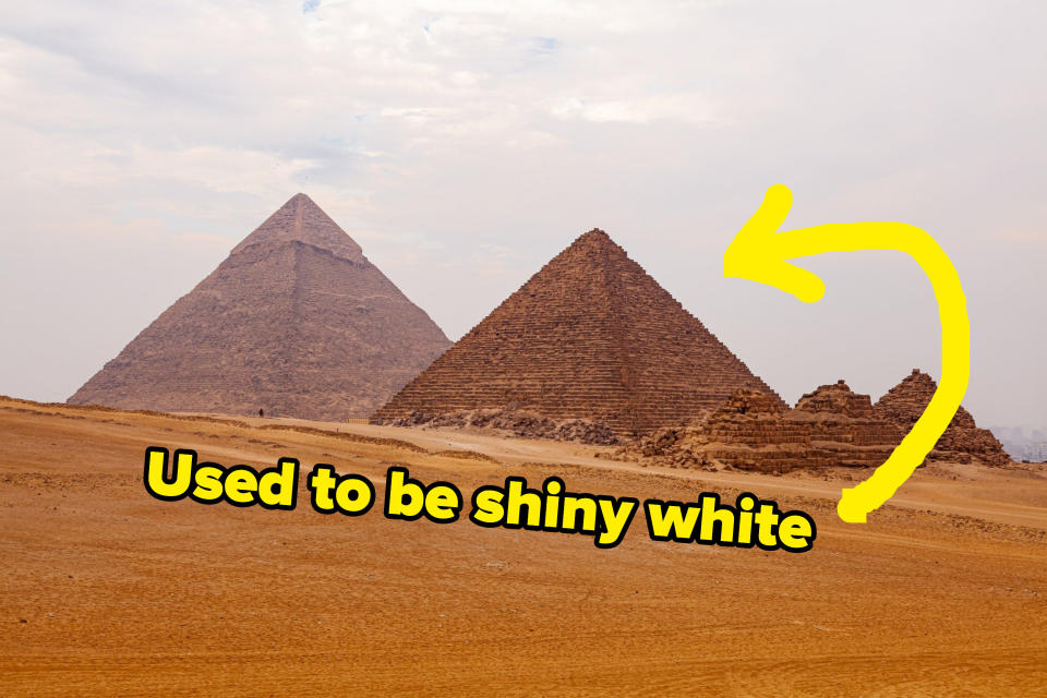 Pyramids used to be shiny white