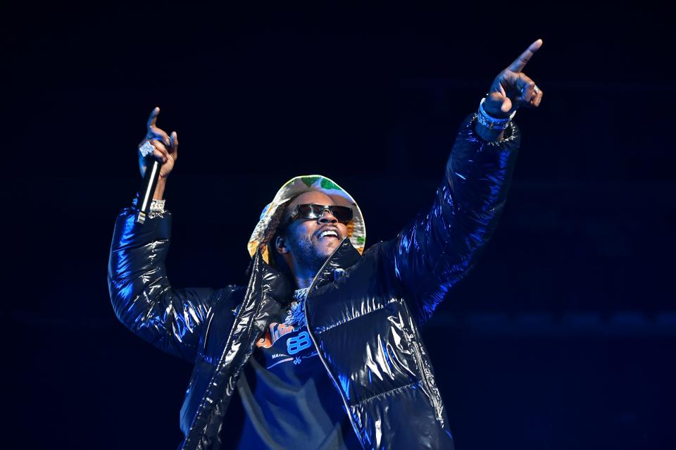 2 Chainz performs at FedExForum for the Legendz of the Streetz Tour on February 6, 2022, in Memphis.