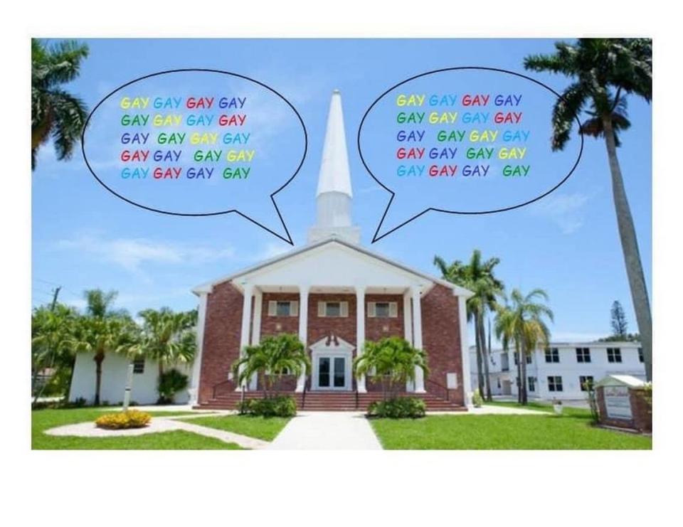 Imagen de una postal enviada al Gobernador DeSantis por la Sunshine Cathedral.