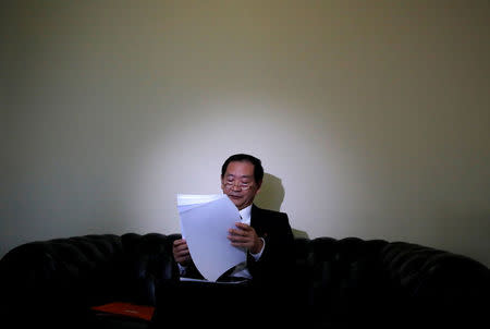 North Korea's ambassador to the United Nations Han Tae Song attends an interview with Reuters at the Permanent Mission of North Korea in Geneva, Switzerland, November 17, 2017. REUTERS/Denis Balibouse