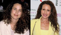 Andie MacDowell se convirtió en musa del cine de los 80 y 90 gracias a títulos como 'Atrapado en el tiempo' (1993) o 'Sexo, mentiras y cintas de vídeo' (1989). Así era la actriz de 62 años en 1989 y así lucía el pasado mes de marzo. (Foto: Ron Galella / Jean Baptiste Lacroix / Getty Images)