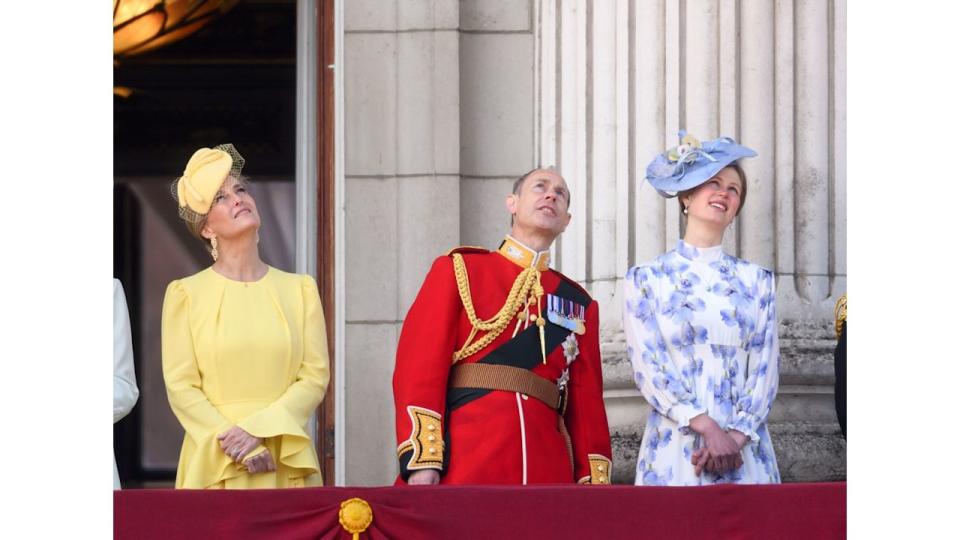 Sophie, Duchess of Edinburgh, Prince Edward, Duke of Edinburgh and Lady Louise Windsor during Trooping the Colour