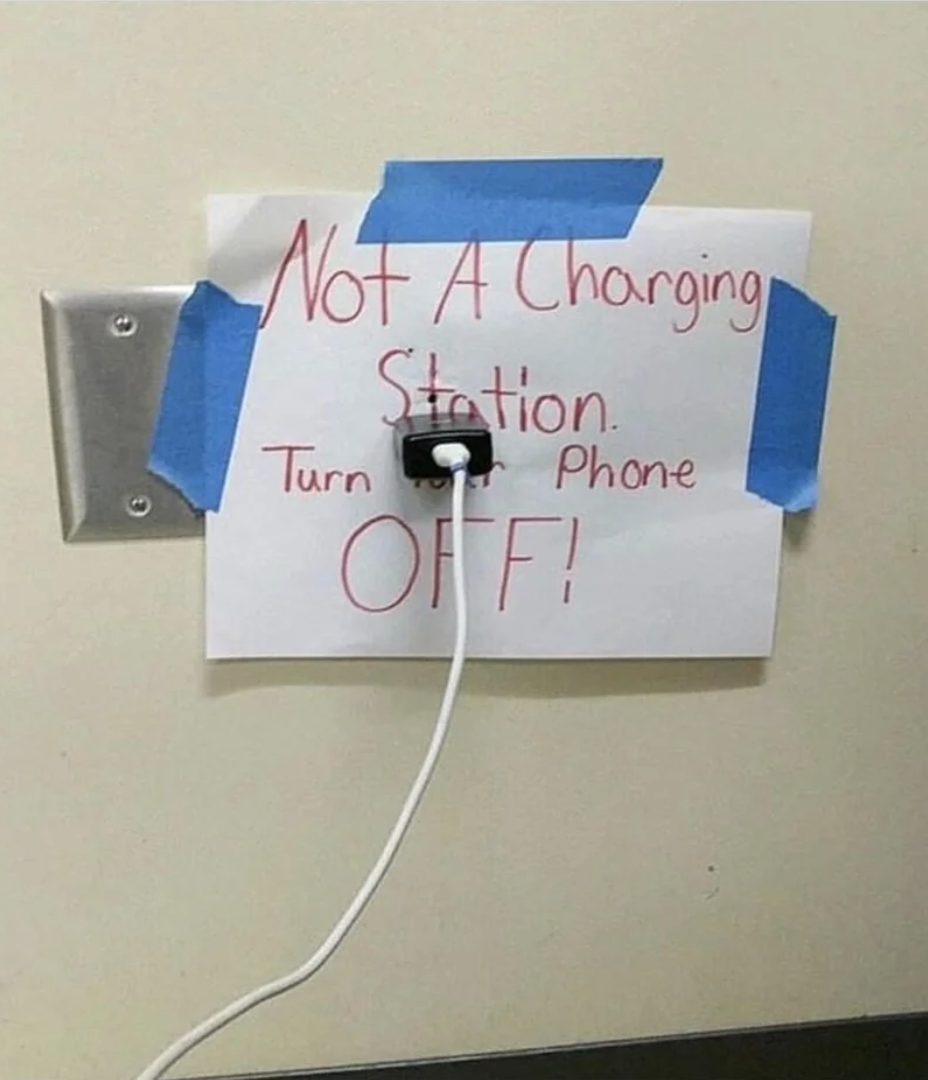 A sign that says not a charging station