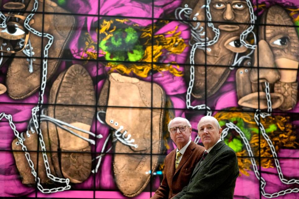 Britain Gilbert and George (Copyright 2023 The Associated Press. All rights reserved)