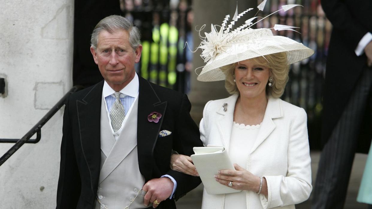 hrh prince charles  mrs camilla parker bowles marry at guildhall civil cer