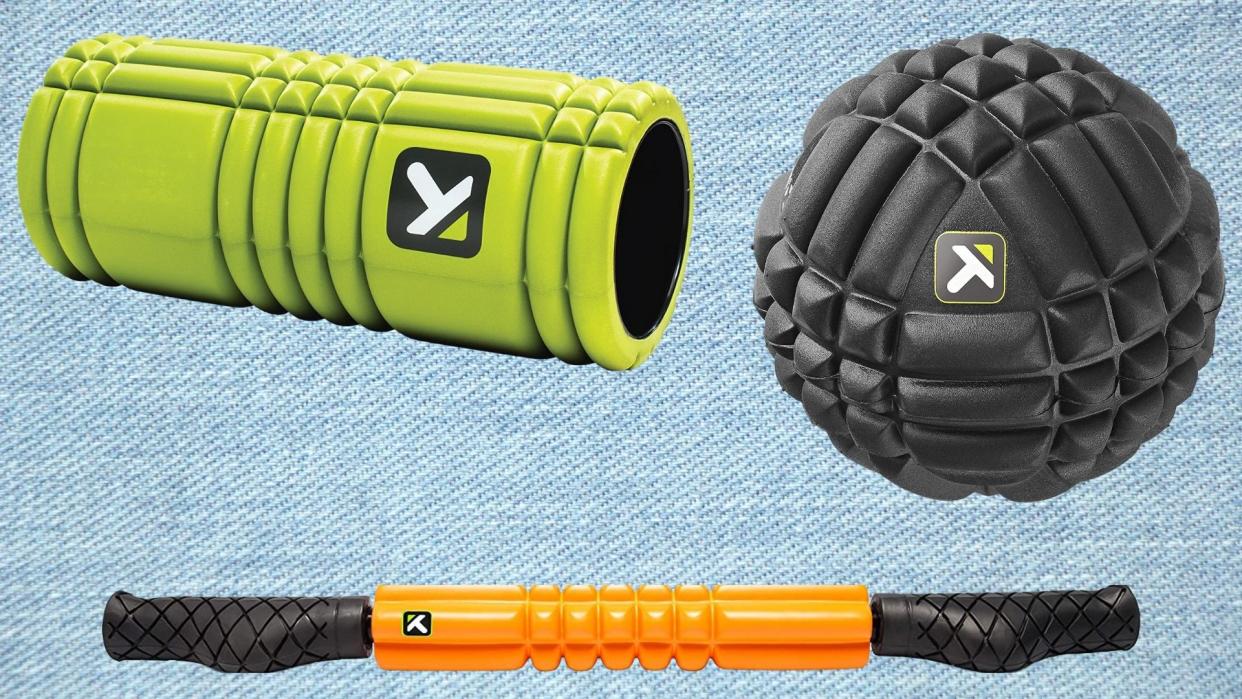 foam roller, massage ball, massage stick