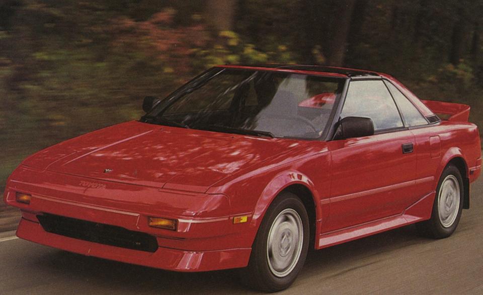 <p>The rear-drive Corolla Sport’s drivetrain was repurposed to sporty effect in this mid-engine two-seat box. The first-generation MR2 remains one of the most lovable and rewarding-to-drive cars of the 1980s.</p>