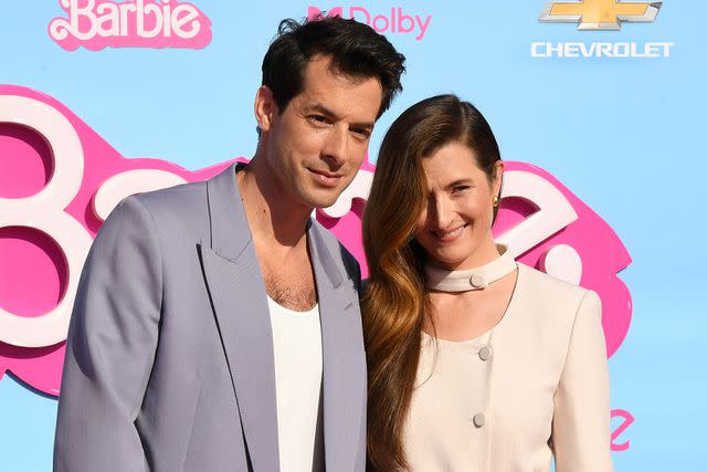 <p>Jon Kopaloff/Getty</p> Mark Ronson and Grace Gummer at the 'Barbie' premiere in 2023